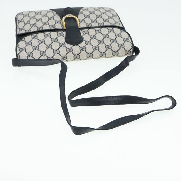 GUCCI GG Supreme Shoulder Bag Pvc Leather Navy Gold - Picture 7 of 16